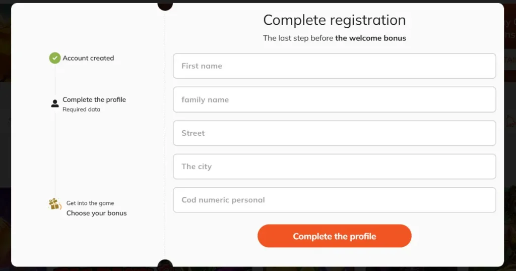 Registration Second Step